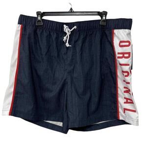 Original Penguin Printed Swim Shorts, Dark Navy, Men's XXL New with tags
